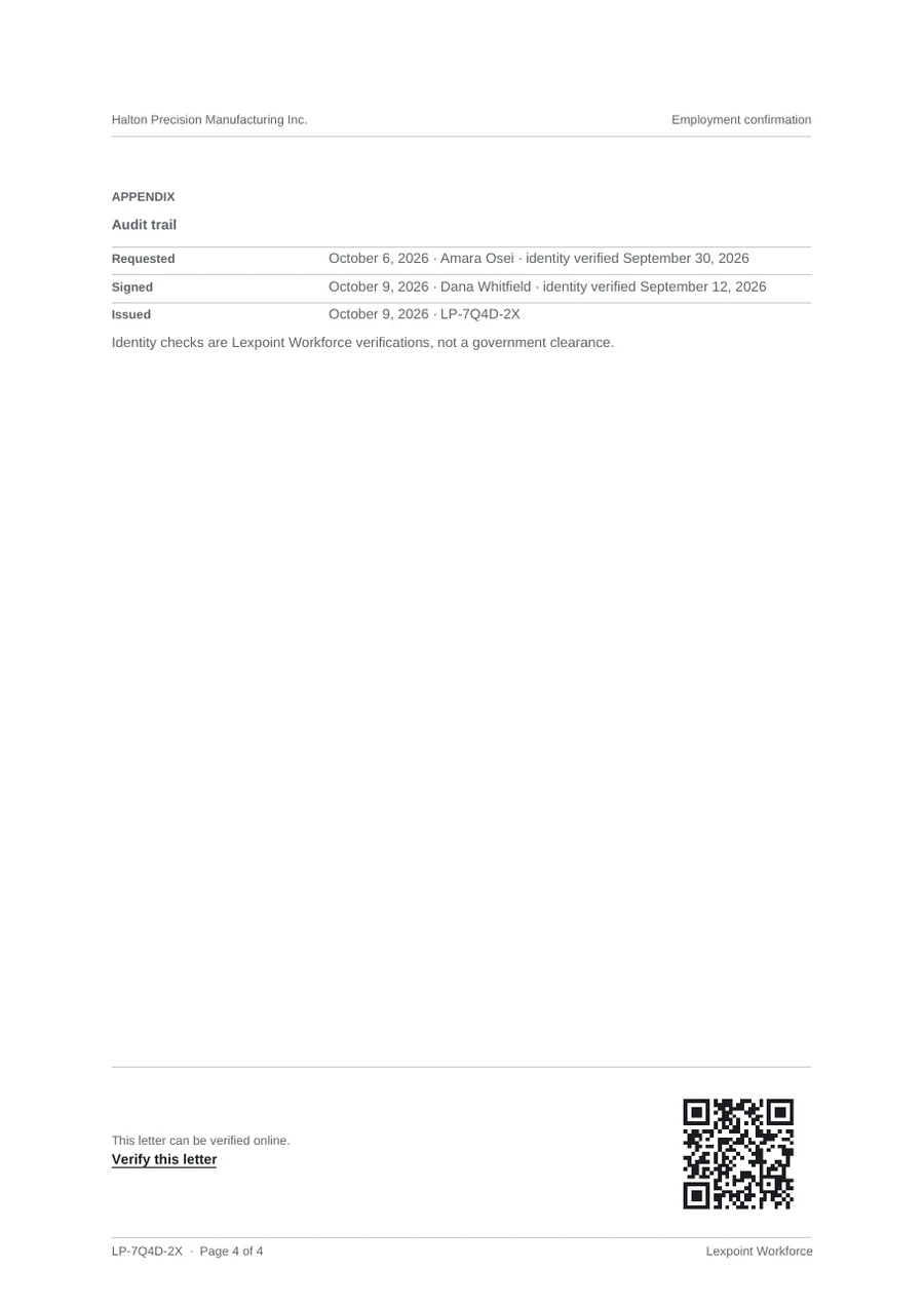 Page 4 of the sample letter